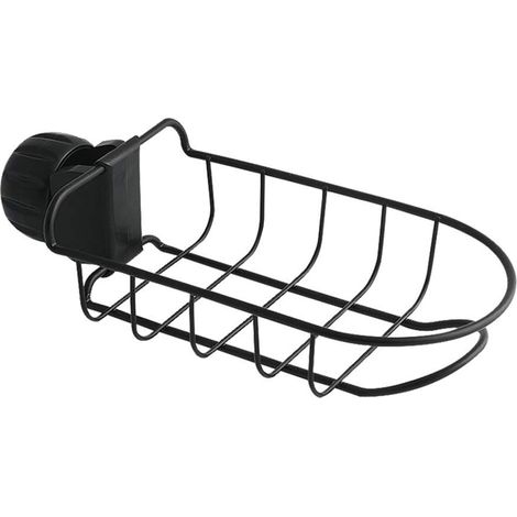 Support de rangement pour robinetterie, organiseur d'évier, porte-éponge de cuisine, support de robinetterie de salle de bain, noir