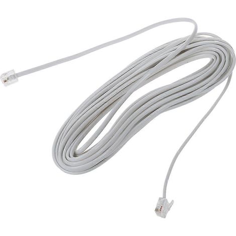 Câble téléphonique modulaire RJ11 6P2C de 9 m (30 pi), blanc (1/4)