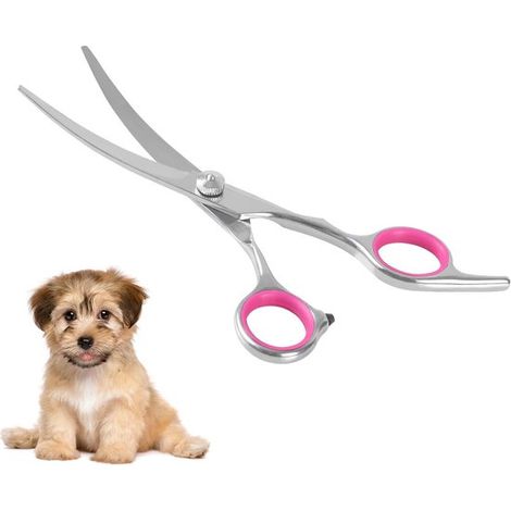 Tijeras curvas para perros，15 cm (6 pulgadas) de acero inoxidable，para cortar el pelo de gatos