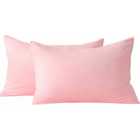 Taie Oreiller 50x70 Rose - Lot de 2 Rectangulaire en Microfibre Brossée, Housse Oreiller Coussin Oreiller avec Fermeture à Enveloppe (1/4)