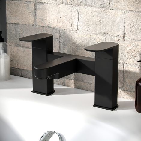 Eclipse Contemporary Design Matte Black Bridge Deck Mounted Bath Filler Tap (1/5)