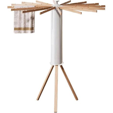 Étendoir à linge trépied, étendoir à linge pliable et portable, blanc (1/5)