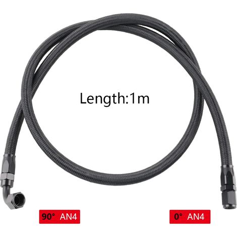 Tuyau d'huile et de carburant, AN4, noir, pour l'entretien du système de fluides, pour le remplacement sur véhicule.-AquaForge