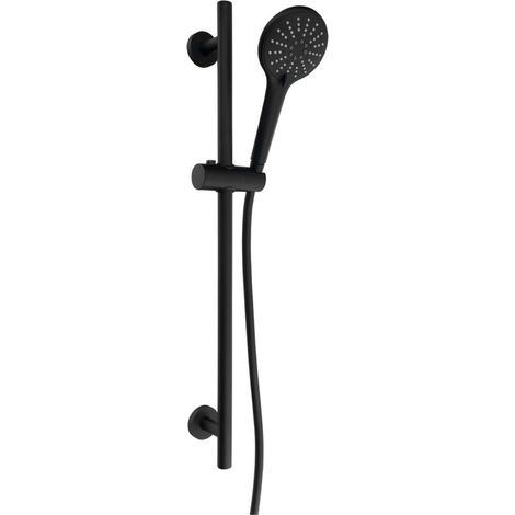 Sapho Brausen - Brausegarnitur: Handbrause, Stange und Schlauch, 2 Strahlarten, schwarz matt SC515