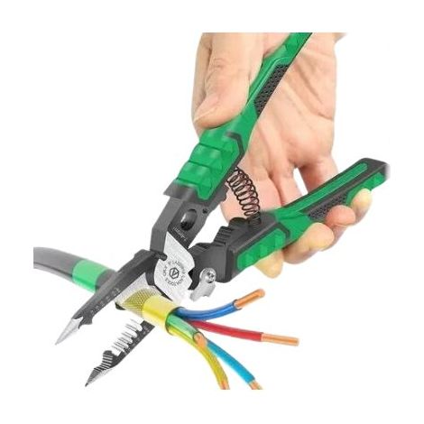 Pince Électricien 9 en 1 Multifonction Dénudage Coupure Sertissage Outils Pratiques (1/4)