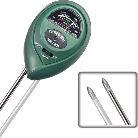 3-in-1 Soil Moisture Meter with Humidity, Soil Moisture Meter, Light and PH Function Test for pH Acidity, Moisture and Sun Testing for Gardening, Agriculture (1/5)