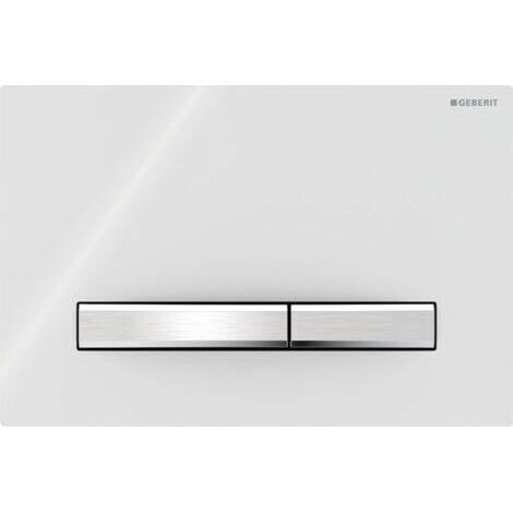 Plaque de soudage Geberit Sigma50 Dual EDM 115.788.11.2 – Chrome/Blanc, finition chromée métallisée (1/3)
