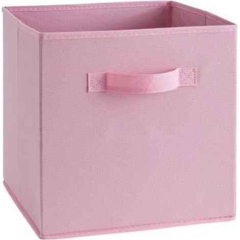 Boîte de rangement/tiroir pour meuble en tissu - 27 x 27 x 28 cm - Vieux rose (1/4)