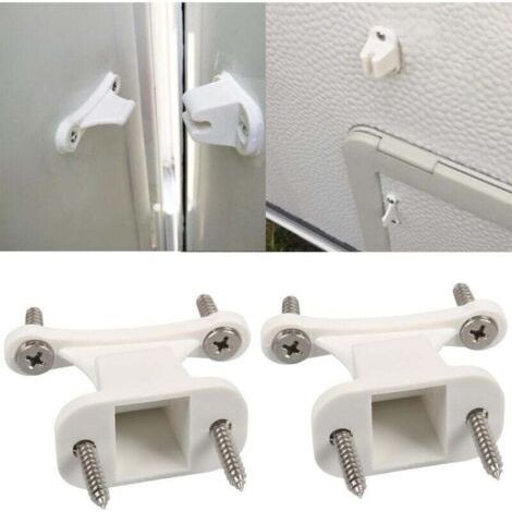 BUNTHAUS PA Lot de 2 Butées de Porte pour Caravane et Camping-Car Blanc Pièces Plastique avec 8 Vis (1/4)