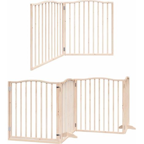 Maison Exclusive - Barrière pour chien avec porte pliable 6 panneaux bois peuplier (1/5)