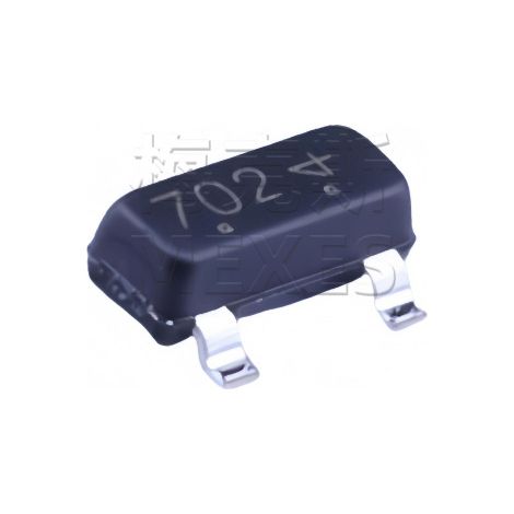 LRC Leshan L2N7002LT1G, silkscreened 702 SOT-23, surface mount N channel MOSFET 115 mA 60 V, pack of 5 electronic components.
