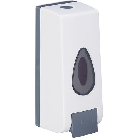 Práctico dispensador de jabón de pared para baño y cocina 20 x 7,5 x 7,5 cm de plástico blanco 130009283 (1/4)