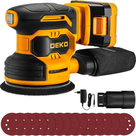 Ponceuse Electrique Sans Fil: Ponceuse Orbitale 20V - Ponceuse Excentrique pour le Ponceuse Bois - 125mm Ponceuses Sans Fil Papier Abrasif 15 Pièces, Janue (1/5)
