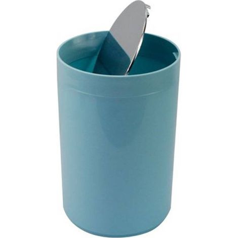 Cleafe - Pattumiera Cestino Secchio Rifiuti Celeste Arredo Bagno Coperchio Basculante 79891 - (1/2)