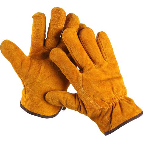 Filiyano-2 gants de jardinage résistants aux épines pour hommes et femmes, travail du cuir jaune (1/5)