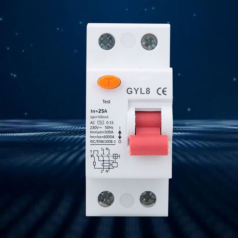Disjoncteur Différentiel 2P 25A 30mA AC 230V - Protection Fuite de Terre et Électrocution (1/4)