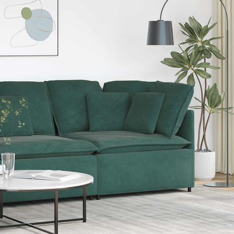 Modulares Sofa Eckmodul mit Kissen Dunkelgrün 100 cm vidaXL (1/5)
