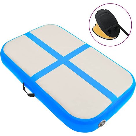 vidaXL Esterilla inflable de gimnasia con bomba PVC azul 60x100x10 cm (1/5)