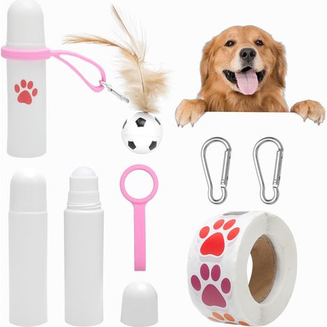 Set de Tubes à Friandises pour Chien à Remplir,Distributeur de Nourriture pour Chien avec Bille Anti-Goutte,Tube Réutilisable pour Pâtée,Tube à Remplir pour Récompense et Entraînement Canin (1/5)