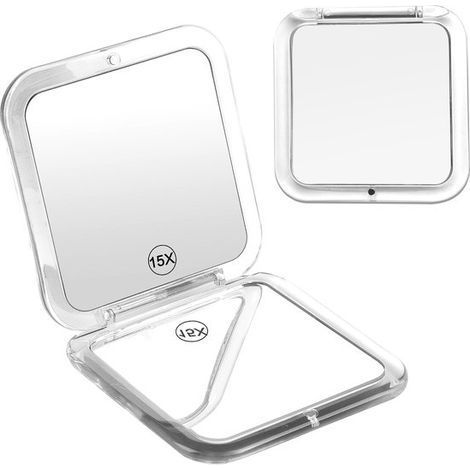 Miroir de poche double face grossissement x15 – Compact et portable pour le maquillage (1/5)