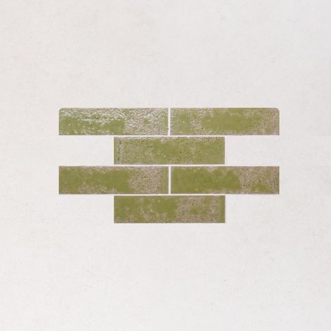 Carrelage Effet Zellige Vert Olive PUKKA Mosgreen 6,4x26cm (1/4)