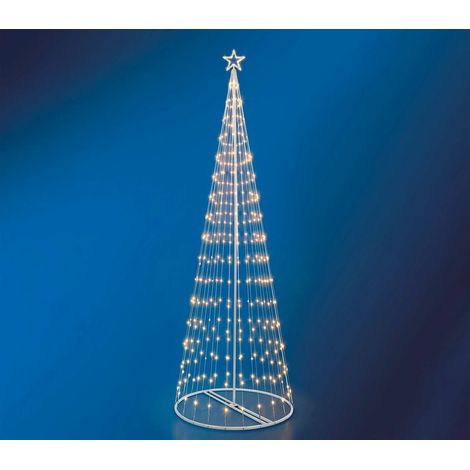 Albero di Natale luminoso 2 mt Bianco Caldo a cono (1/5)