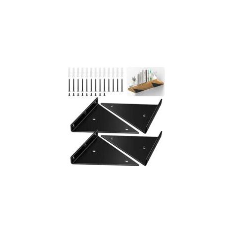 Set di 4 staffe triangolari per mensole, supporti per mensole flottanti in ferro da 15,2 cm, staffe metalliche a parete per mensole a vista fai-da-te - Crezuo