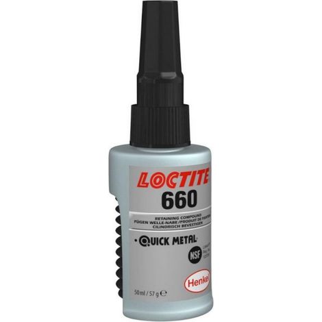 Colle multi-usage Loctite 660 quickmetal – Fixation haute résistance pour pièces cylindriques – Réparation sans réusinage – 50 ml