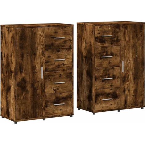 vidaXL 2er Buffet Set Raucheiche 60x31x84 cm Ingenieurholz