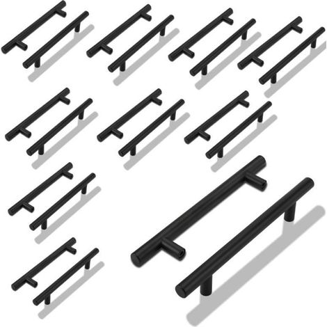 20 poignées de placard de cuisine noires de 160 mm - Accessoires pour meubles - Poignées de placard de cuisine - Poignées de placard - Poignées de cuisine noires ... (1/5)