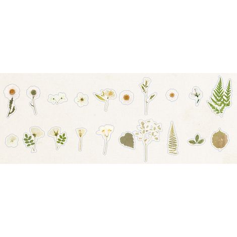 40 autocollants botaniques PET multifonctionnels à motif floral et feuillage pour manuels (type 2) (1/5)