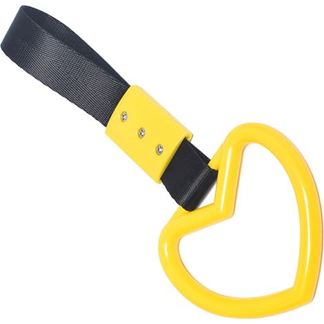 GARRYFIZH Anneau de signalisation décoratif universel en forme de cœur pour poignée de voiture, en plastique robuste, jaune, à fixer sur le pare-chocs arrière (1/5)