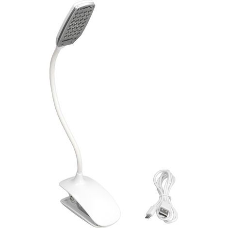 Foldable Clip-On LED Table Lamp, 28 LEDs, Eye Protection, USB Rechargeable Reading Lamp with Battery, for Dormitory and Office (1/5)