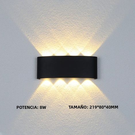 Applique murale LED étanche IP65 (blanc froid 8 W, noir), lampe de jardin en aluminium (1/5)