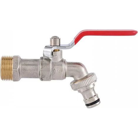 Rubinetto in ottone di alta qualità, antiruggine e antigelo + raccordo per tubo flessibile in omaggio + e-book per giardino, lavatrice, serbatoio per la raccolta dell'acqua piovana, rubinetto del lava (1/5)