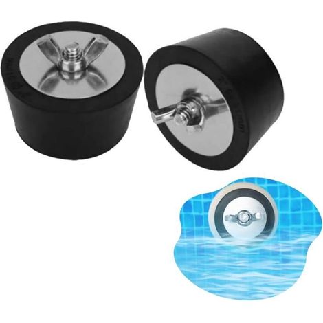 Bouchon de Piscine d'hiver,2 Bouchons d'hiver en Acier Inoxydable pour Piscine - avec boulons en Acier Inoxydable,pour Buses d'entrée de Piscine, tuyaux d'évacuation de Piscine (1/4)