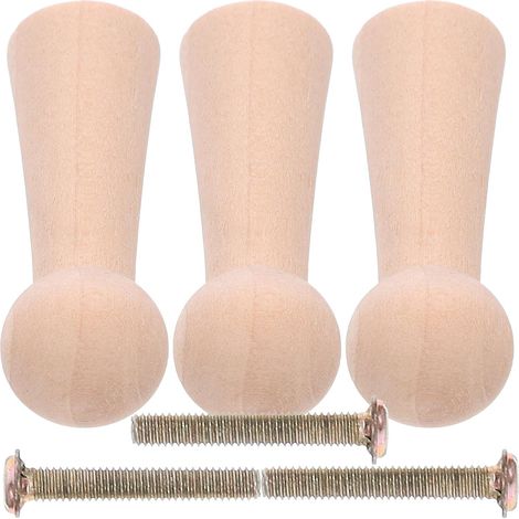 Lot de 10 crochets de rangement ronds en bois naturel (1/5)