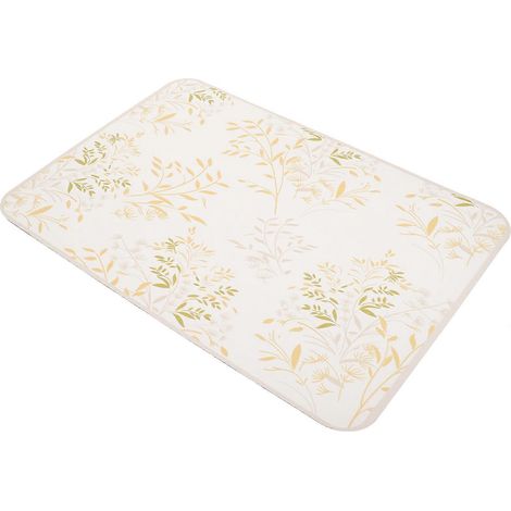 Tapis d'égouttage décoratifs jaunes pour plan de travail (lot de 2) (1/5)