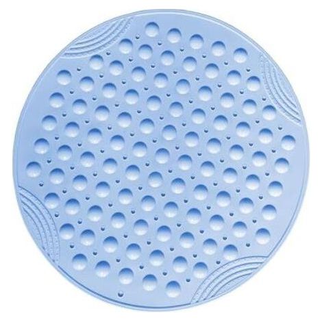 FENOPLASTICATapis de Douche antidérapant Rond Tapis de Douche antidérapant avec ventouses Lavable en Machine Tapis Douche,Bleu (1/4)