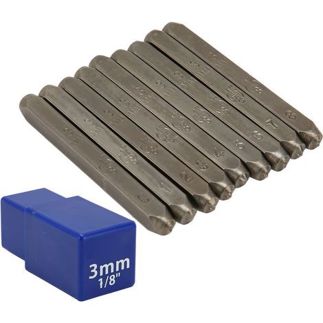 Jeu de 9 poinçons métalliques numérotés en acier au carbone pour bijoux et artisanat DIY