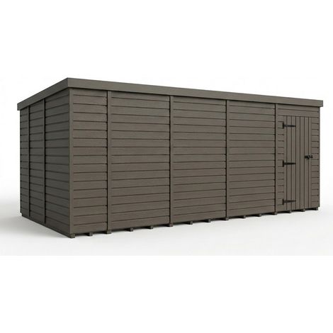 19ft x 9ft Composite Pent Garden Shed Single Door No Windows - Composite - L579 x W274 x H210 cm - Grey