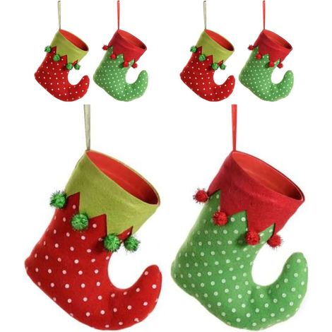 Scarpa da Elfo Natalizio Porta Dolci e Doni Decorazioni Natalizie da Appendere (1/2)