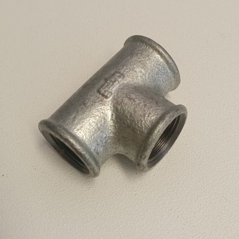 Raccordo fff 1/2''- 2pz tee t ghisa zincata malleabile raccordo di connessione a 3 vie (1/4)