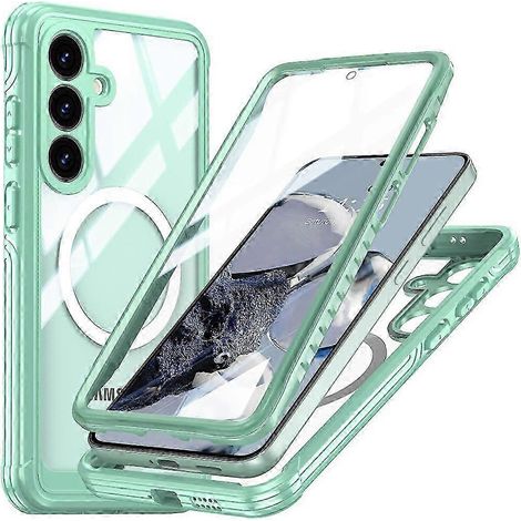 Étui magnétique compatible avec Galaxy S25 FE, coque en PC+TPU et protection d'écran en verre trempé (1/5)