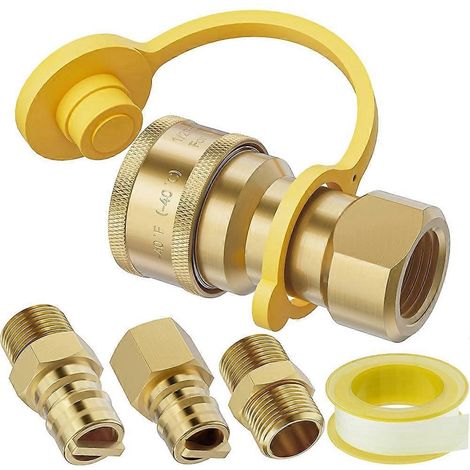 Ensemble de raccords rapides pour gaz naturel et propane (1/2 pouce), kit de 4 pièces en laiton massif (1/5)