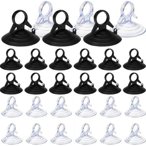 60pcs Sun Visor Suction Cups, 45mm Suction Cups Without Hooks, PVC Suction Cups, Mini Transparent Black Suction Cups, Window Suction Cups (1/5)