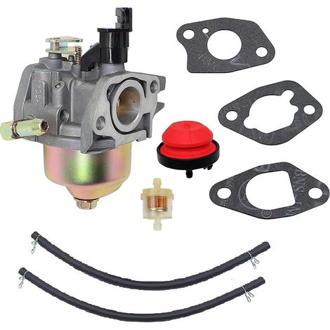 Kit de filtre de carburateur pour moteurs de tondeuse GTX 196E 1P70FB - Assemblage en métal avec conduite de carburant et pièces de rechange de soupape - Argent (1/5)