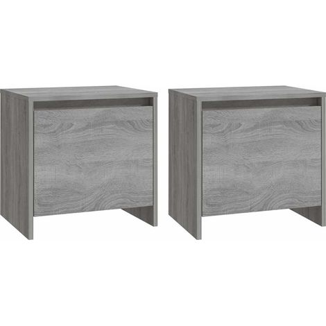Maison Exclusive - Mesitas noche 2 uds madera ingeniería gris Son (1/5)