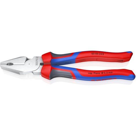 KNIPEX 02 05 225 Pinza universale tipo forte con manici comfort cromata 225 mm