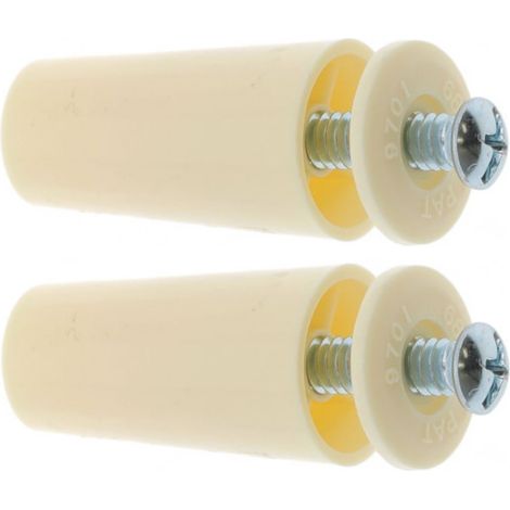 2x Butée d'arrêt de lame finale de volet roulant cône Ø22mm longueur 40mm en PVC avec rondelle et vis Store Fenêtre Enroulement Déroulement Coffre Universel, ivoire